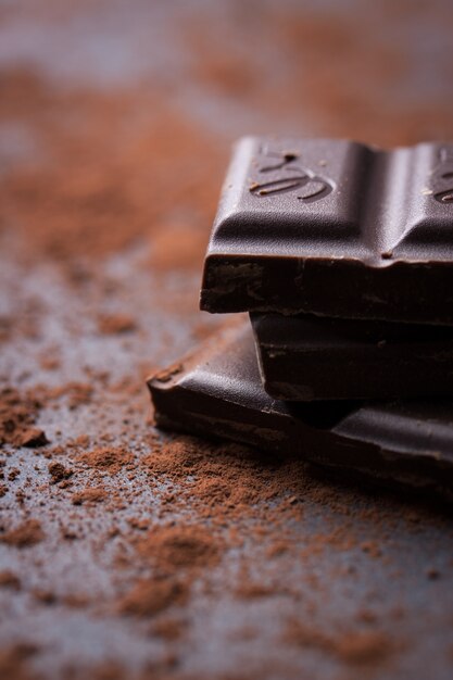 Close-up of dark chocolate