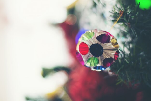 Close up of decorated Christmas tree