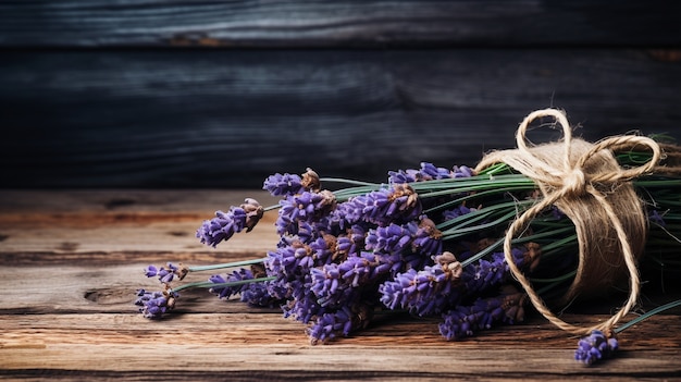 Close up on delicate lavender bouquet