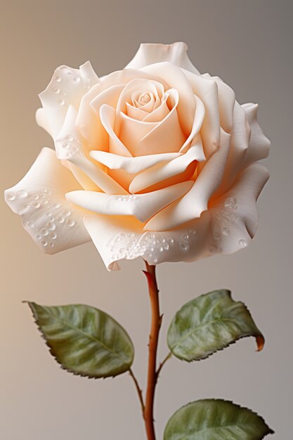 Close up on delicate white rose