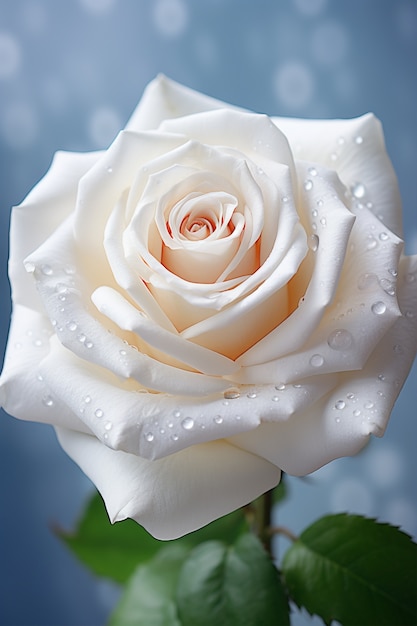 Close up on delicate white rose