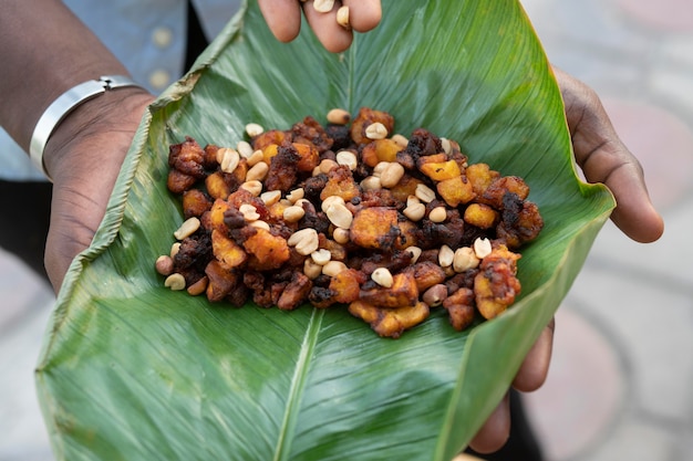 クローズアップおいしいアフリカの屋台の食べ物