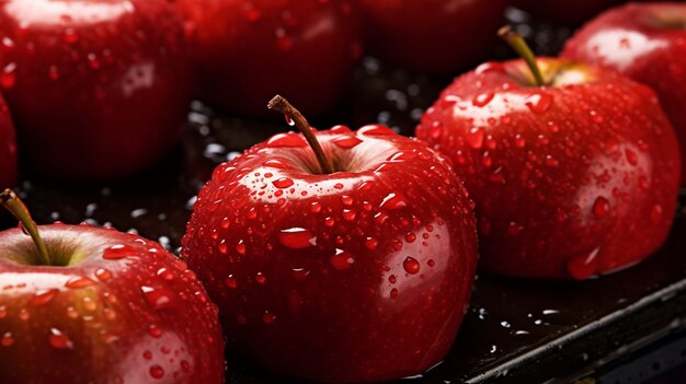 Close up on delicious apples