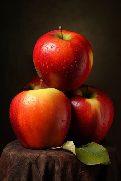 Крупным планом вкусные яблоки