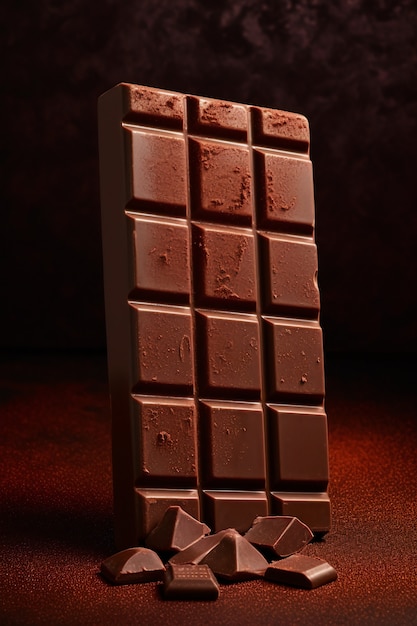 Close up on delicious chocolate bar