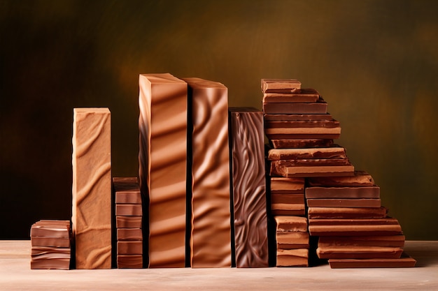 Foto gratuita un primo piano sulla deliziosa barretta di cioccolato