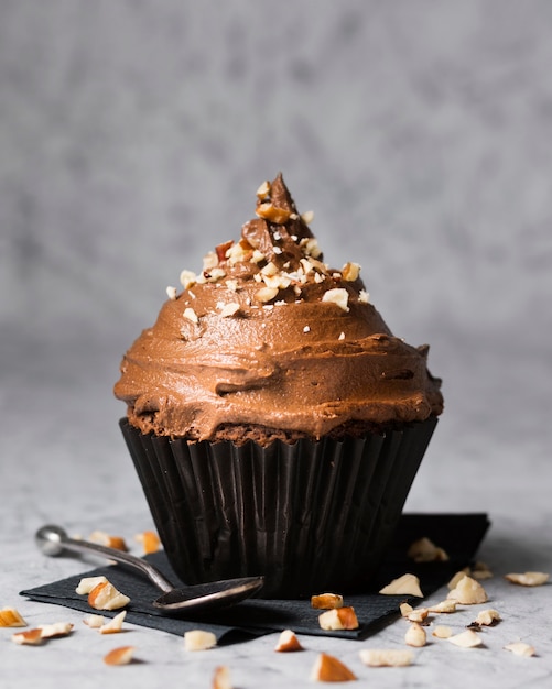 Cupcake al cioccolato delizioso primo piano