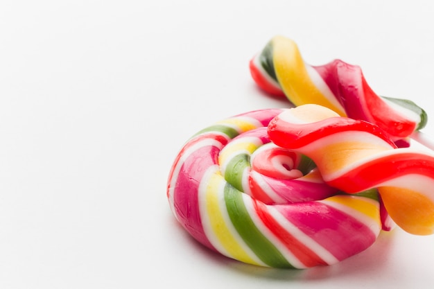 Close-up delicious gummy candies