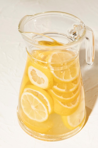 Close-up delicious jar of lemonade