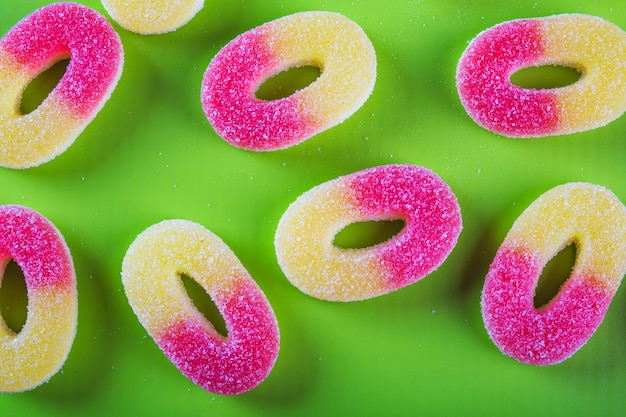 Close-up delicious jelly rings