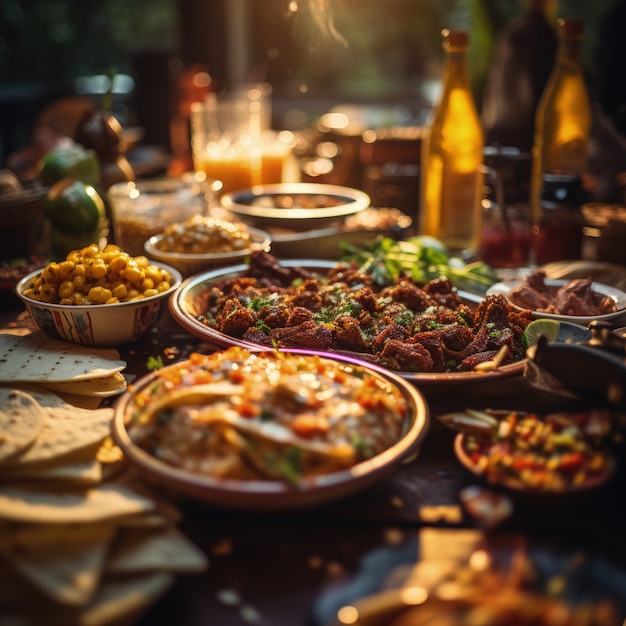 Foto gratuita un primo piano sul delizioso barbecue messicano