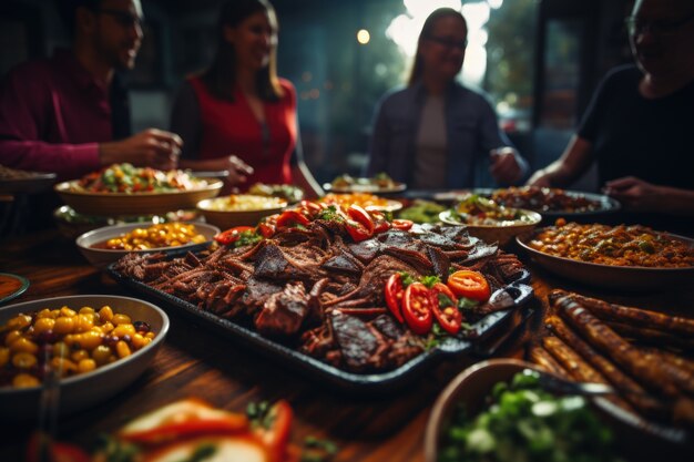 Close up on delicious  mexican barbecue