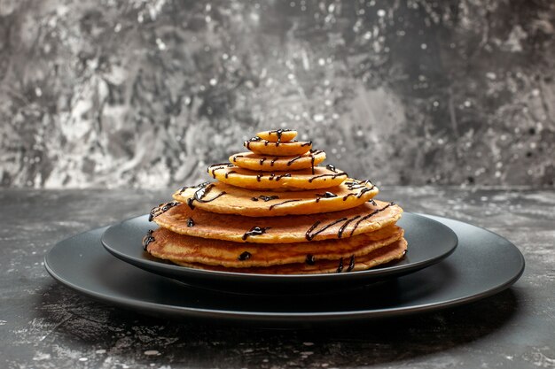 Close up on delicious pancakes pile