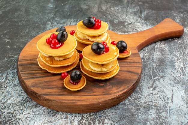 Close up on delicious pancakes pile