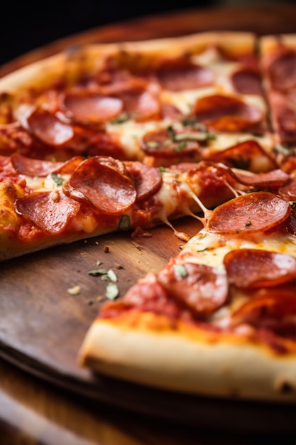 Foto gratuita primo piano su una deliziosa pizza