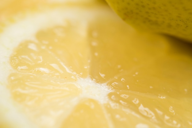 Close-up delicious pulp of lemon