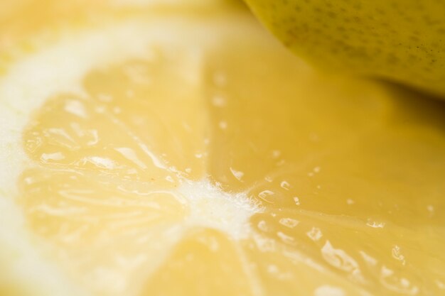 close-up delicious pulp of lemon