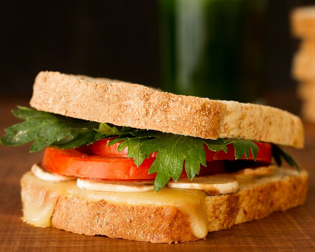 Close-up delicious sandwich