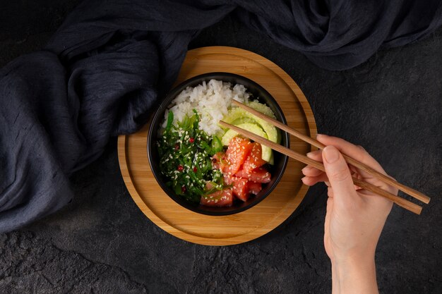 맛있는 해초 요리를 가까이서 보세요