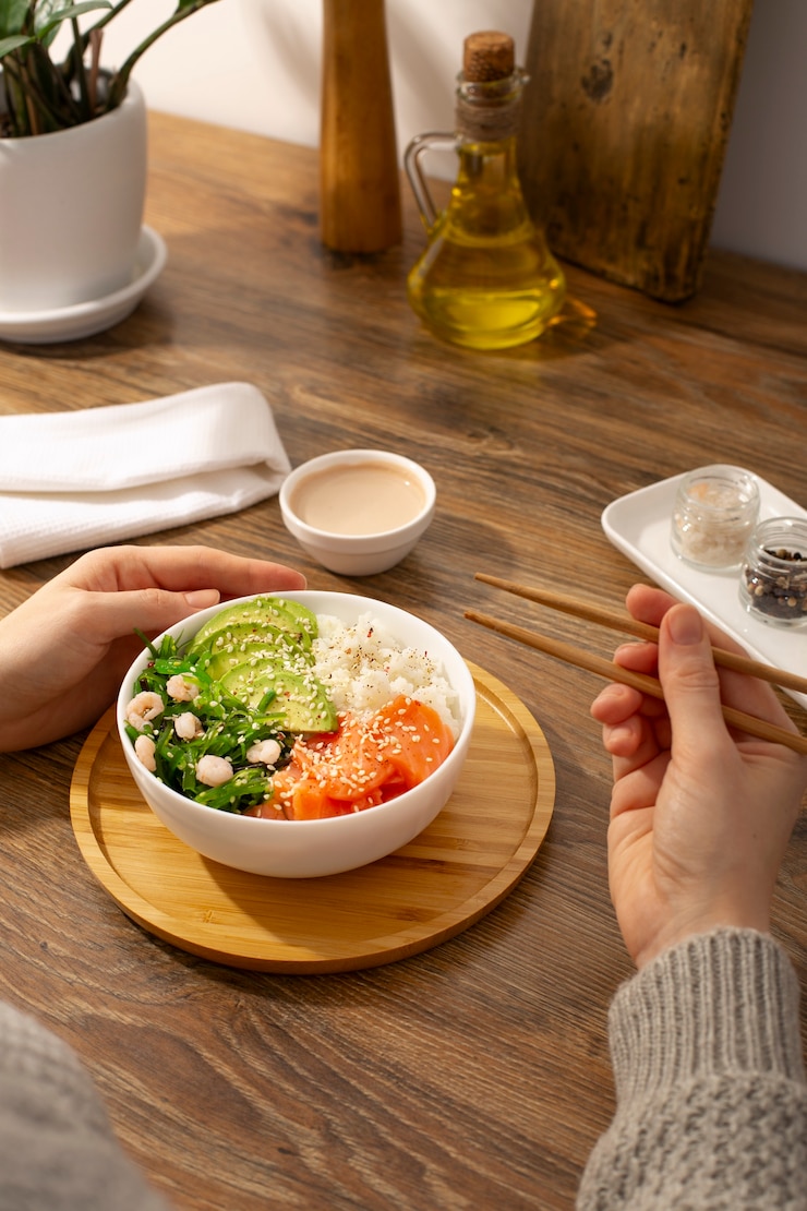 무료 Photo 맛있는 해초 요리를 가까이서 보세요
