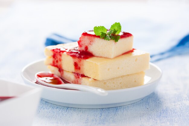 Close-up of delicious sponge cake