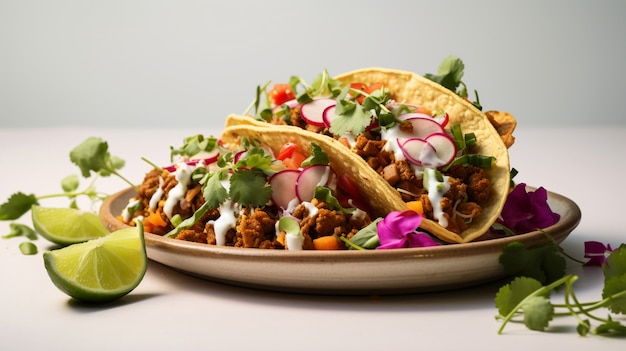 Free photo close up on delicious taco on plate