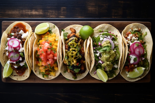 Primo piano su deliziosi tacos