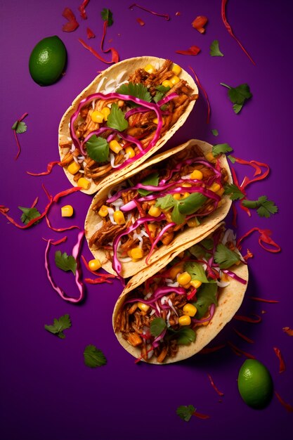 Close up on delicious tacos