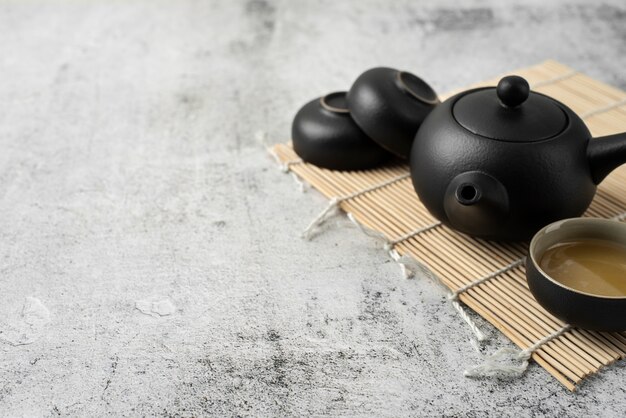 Close up on delicious tea in small bowls