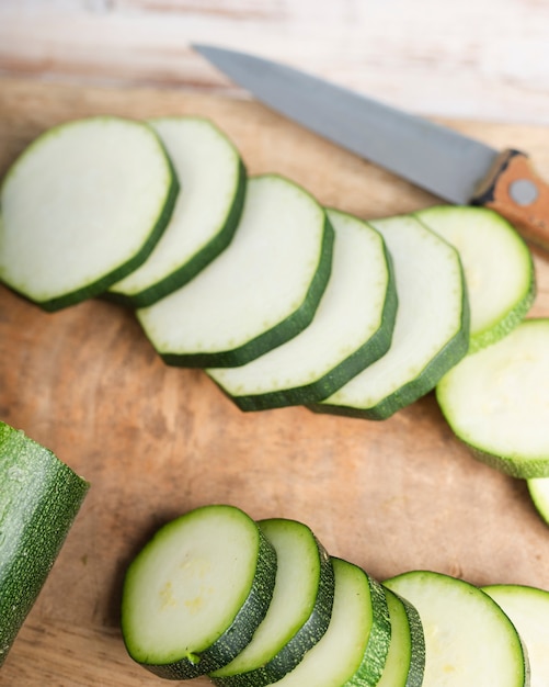 Close-up di deliziose zucchine