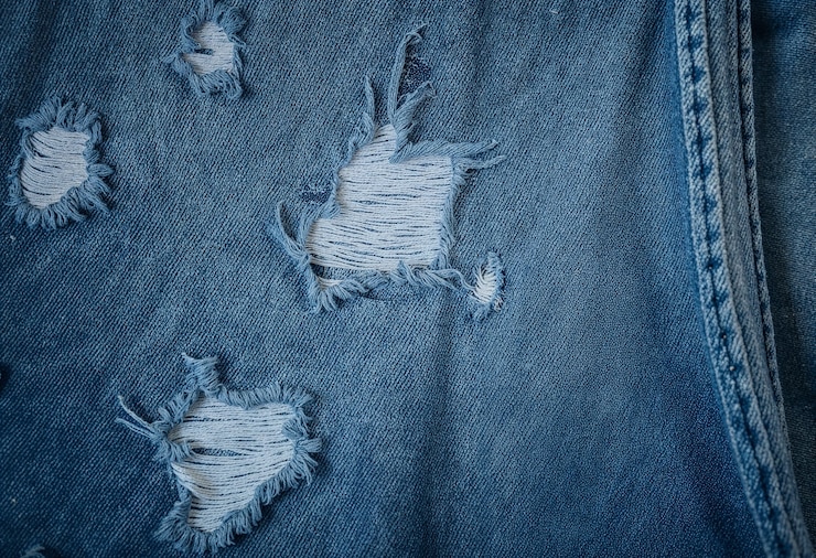 Free Photo close up on denim texture detail