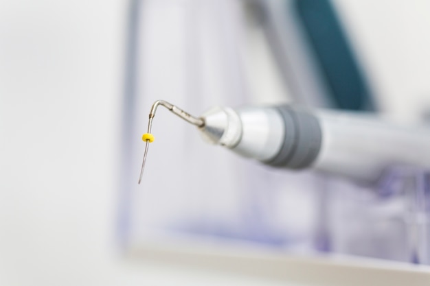 Close-up of dental explorer probe