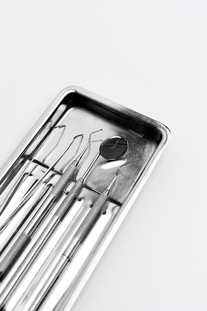 Close up on dentist instruments