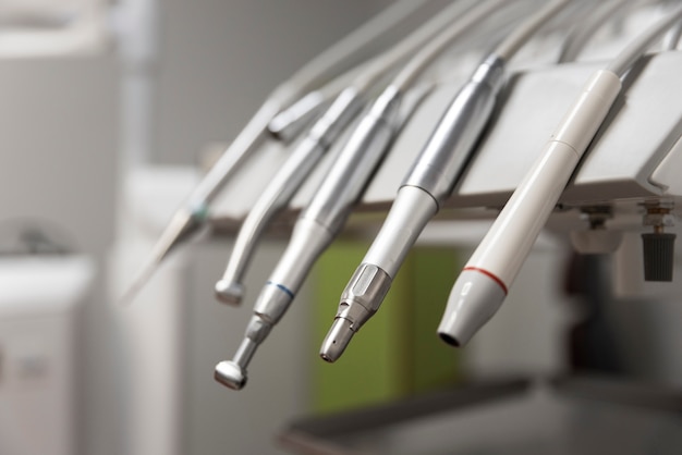 Close up on dentist instruments