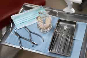 Free photo close up on dentist instruments