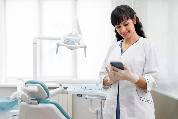 Close up on dentist in their clinic