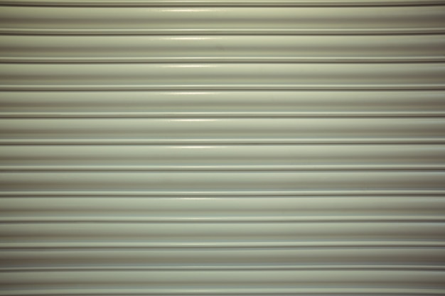 Close-up detail of closed metal security shutter