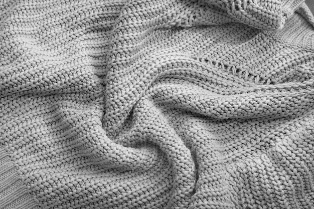 Close up detail of cozy clothing texture