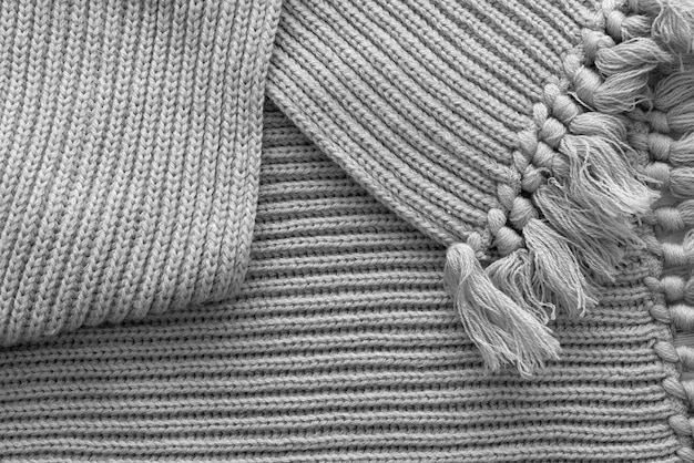 Close up detail of cozy clothing texture