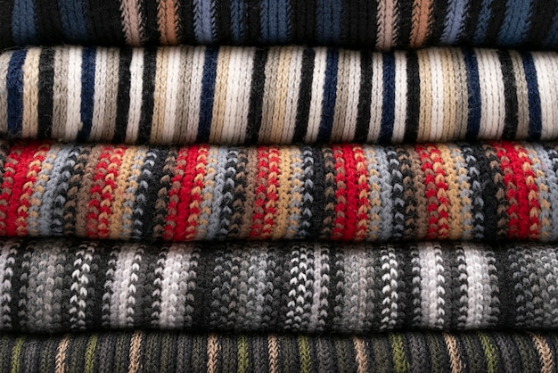 Close up detail of cozy clothing texture