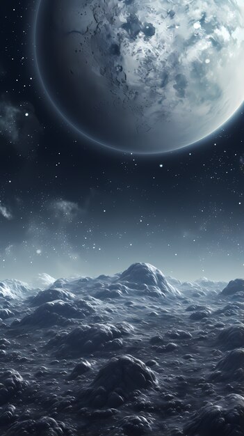 Close up digital art moon wallpaper