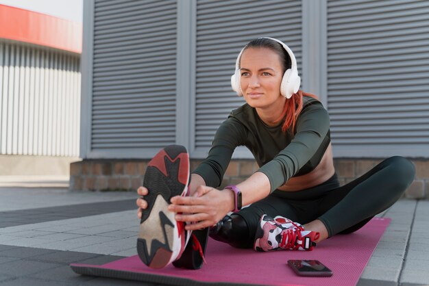 Close up on diversity sport woman training