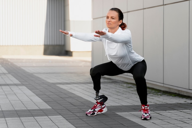 Close up on diversity sport woman training