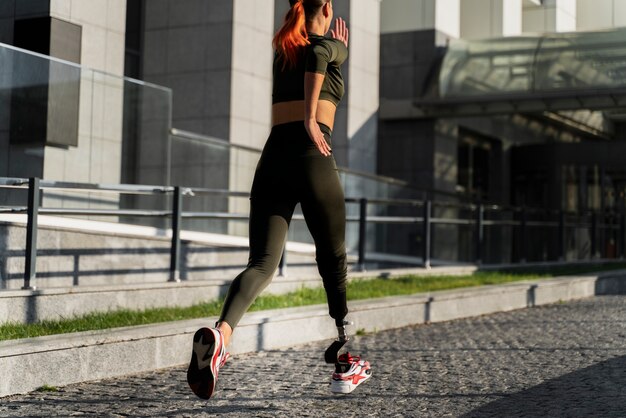 Close up on diversity sport woman training