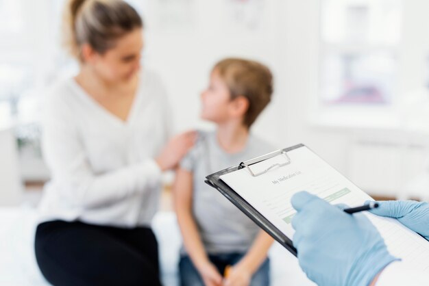 Close-up doctor holding chart