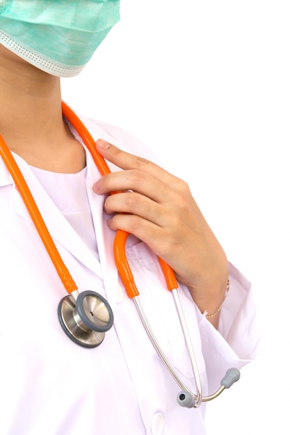 Free photo close-up of doctor with stethoscope around her neck