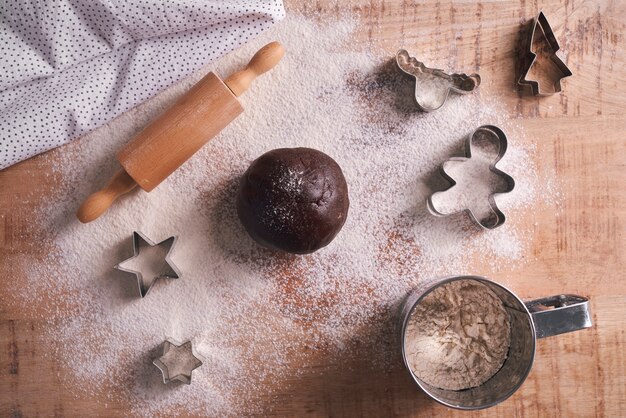 Close up of dough for Christmas cookies