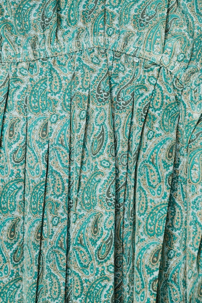 Close-up dress with paisley pattern 