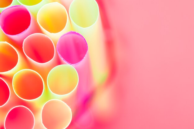 Close up drinking straw texture