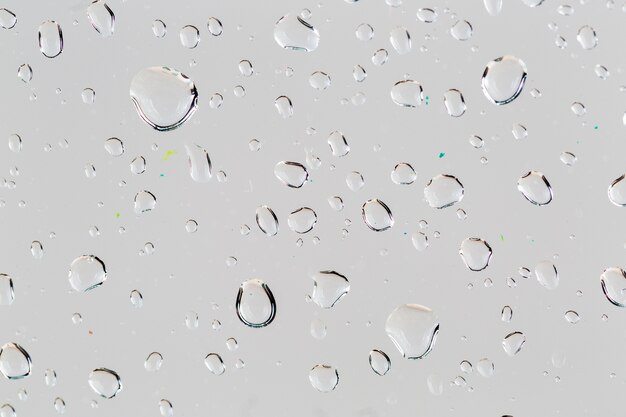 Close-up droplets on white surface